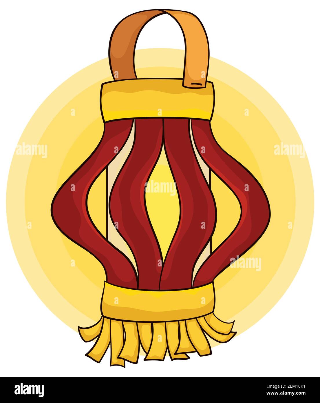 Traditional handicraft of a lighted paper cup Chinese lantern in ...