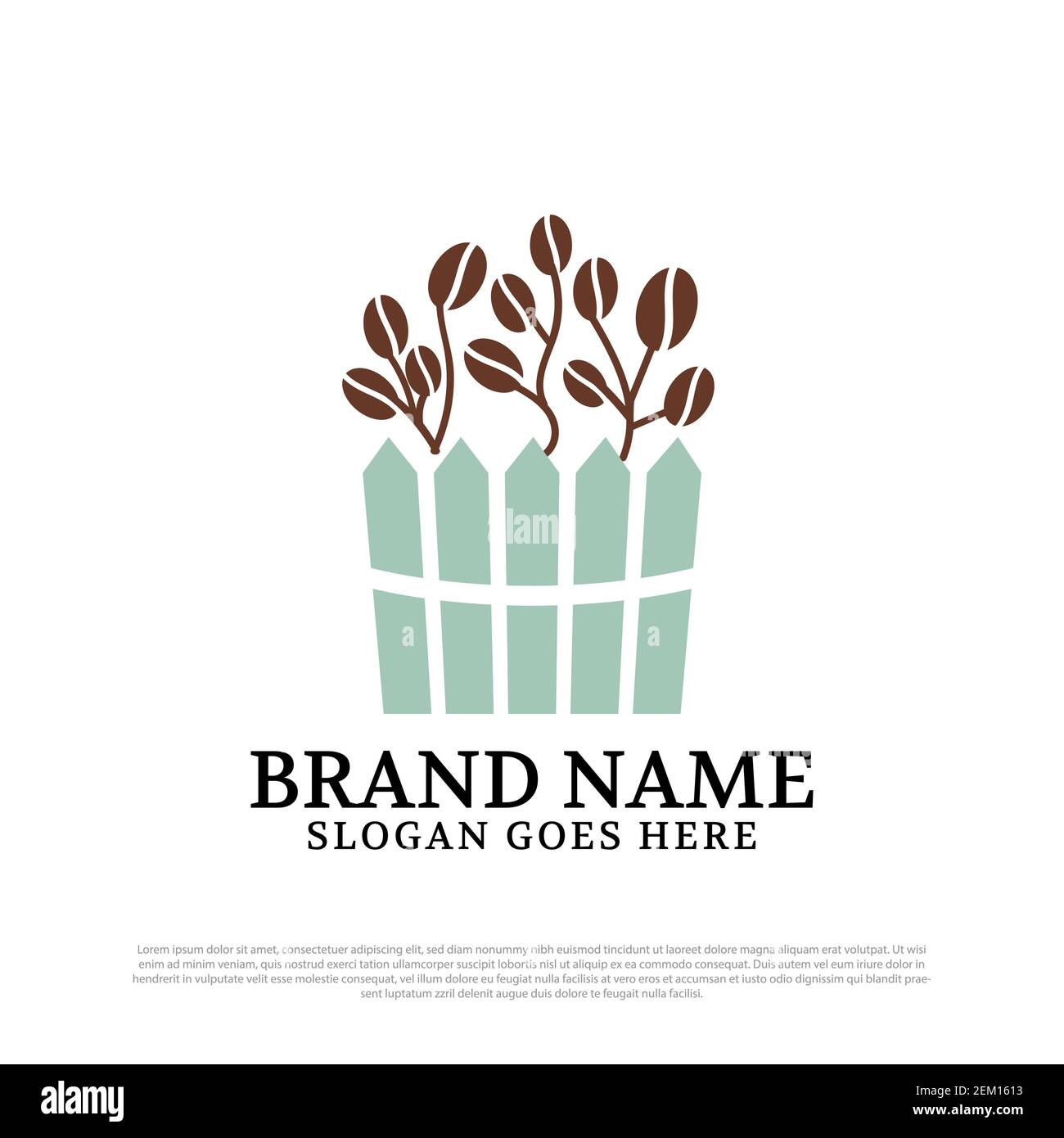 coffee garden logo designs inspirations, beauty coffee farm logo vector illustration Stock Vector