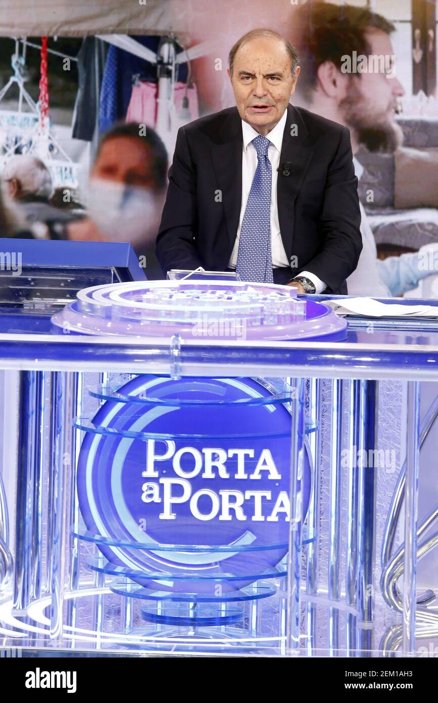 The tv host Bruno Vespa during the tv show Porta a Porta. Rome (Italy),  November 19th 2020 Photo Samantha Zucchi /Insidefoto/Sipa USA Stock Photo -  Alamy