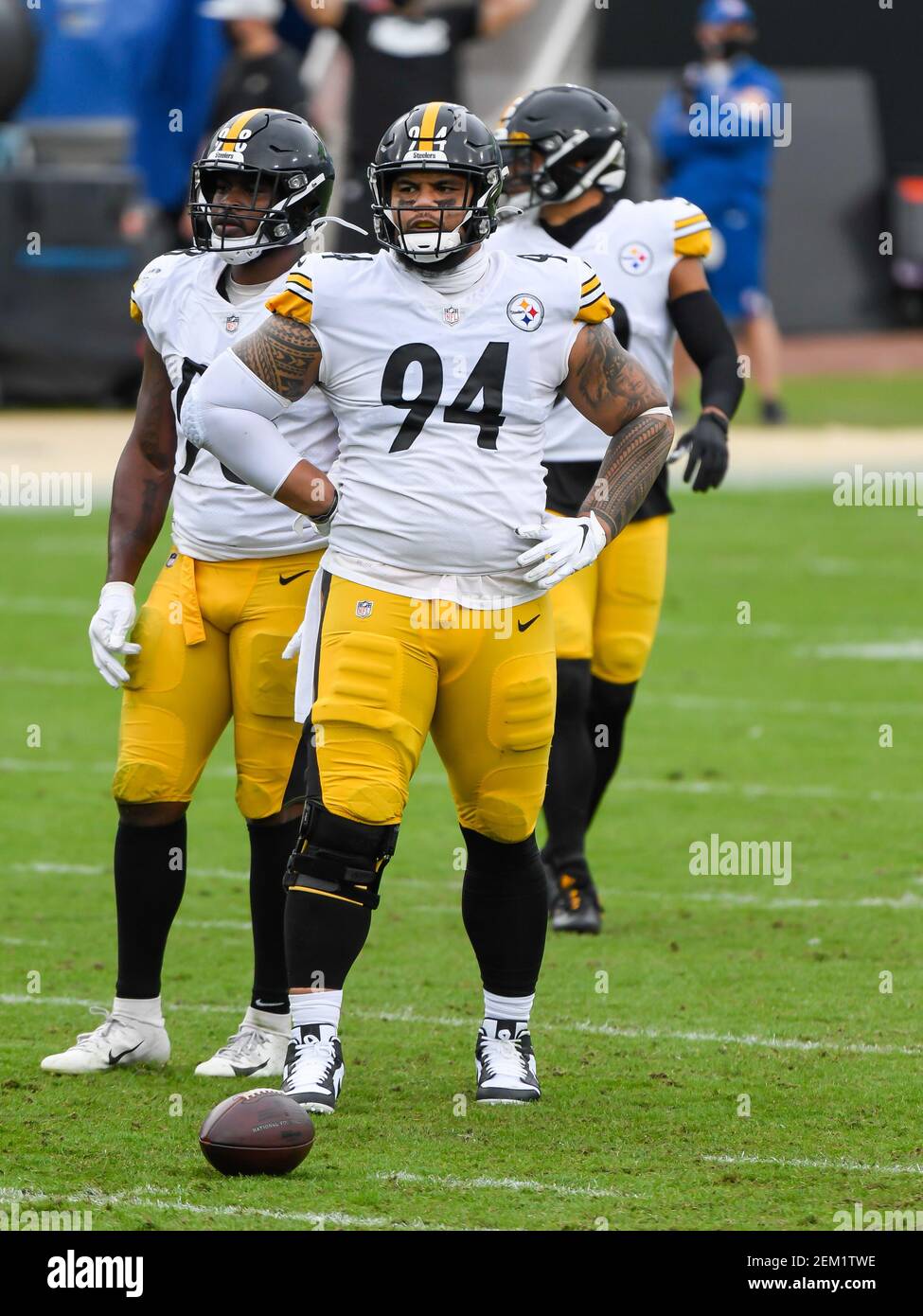 November 22, 2020 - Jacksonville, FL, U.S: Pittsburgh Steelers nose tackle  Tyson Alualu (94) during 1st half NFL football game between the Pittsburgh  Steelers and the Jacksonville Jaguars at TIAA Bank Field