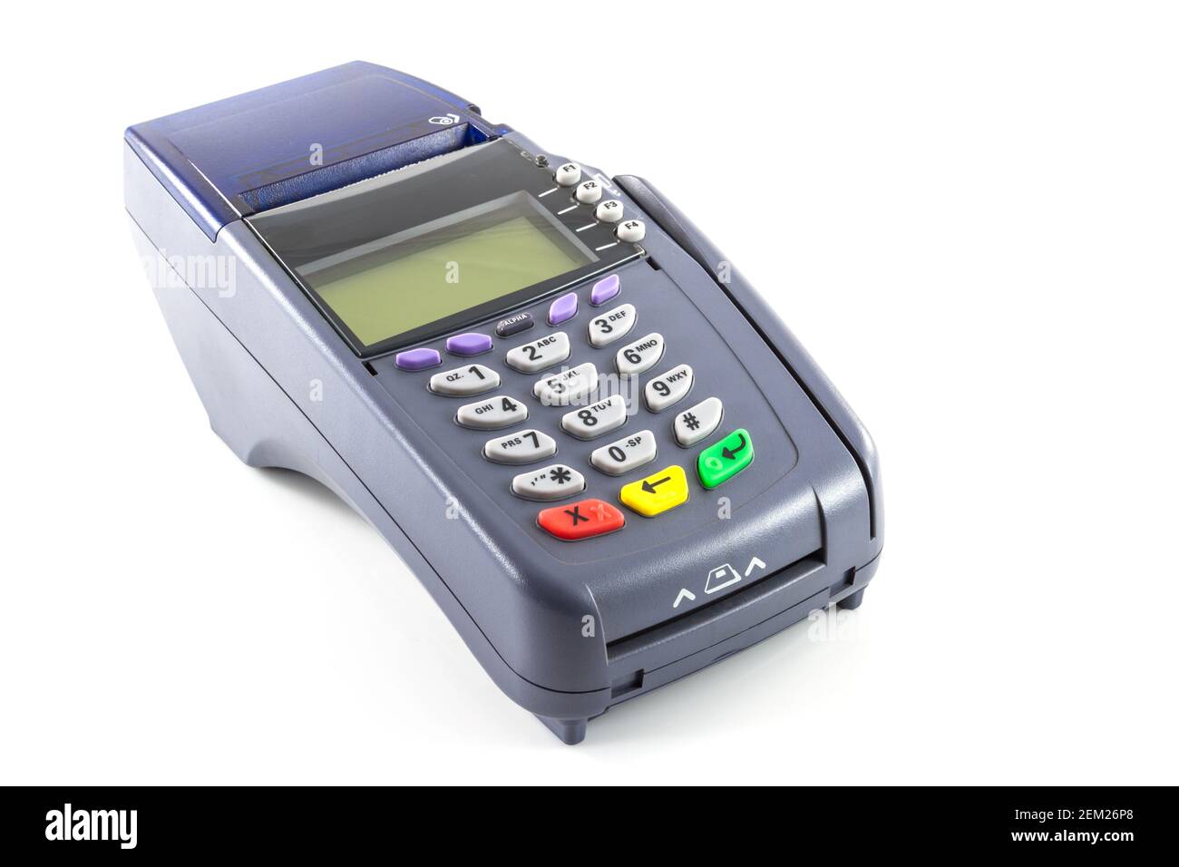 credit card reader machine on white background Stock Photo