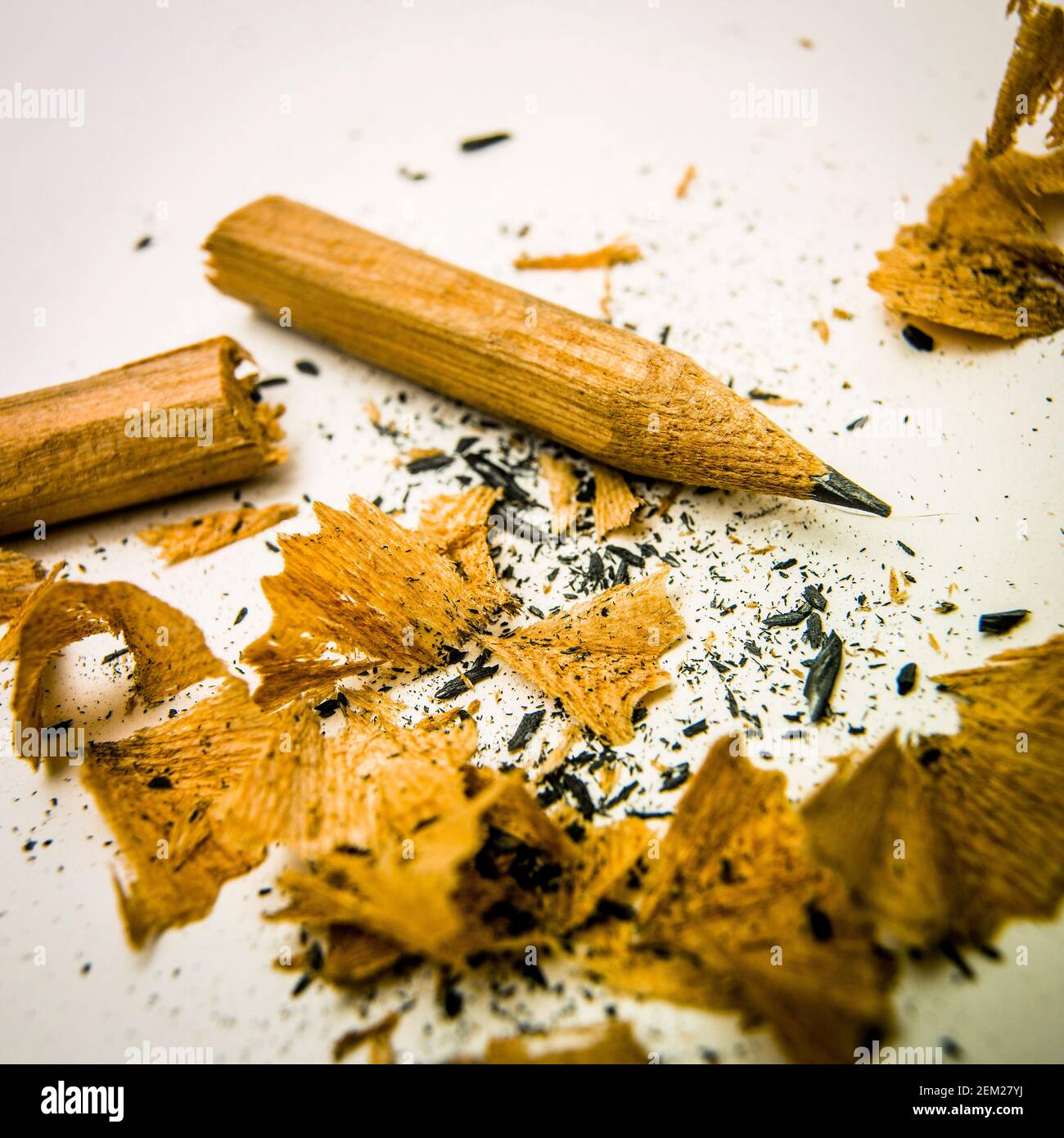 Pencil and pencil shavings Stock Photo Alamy