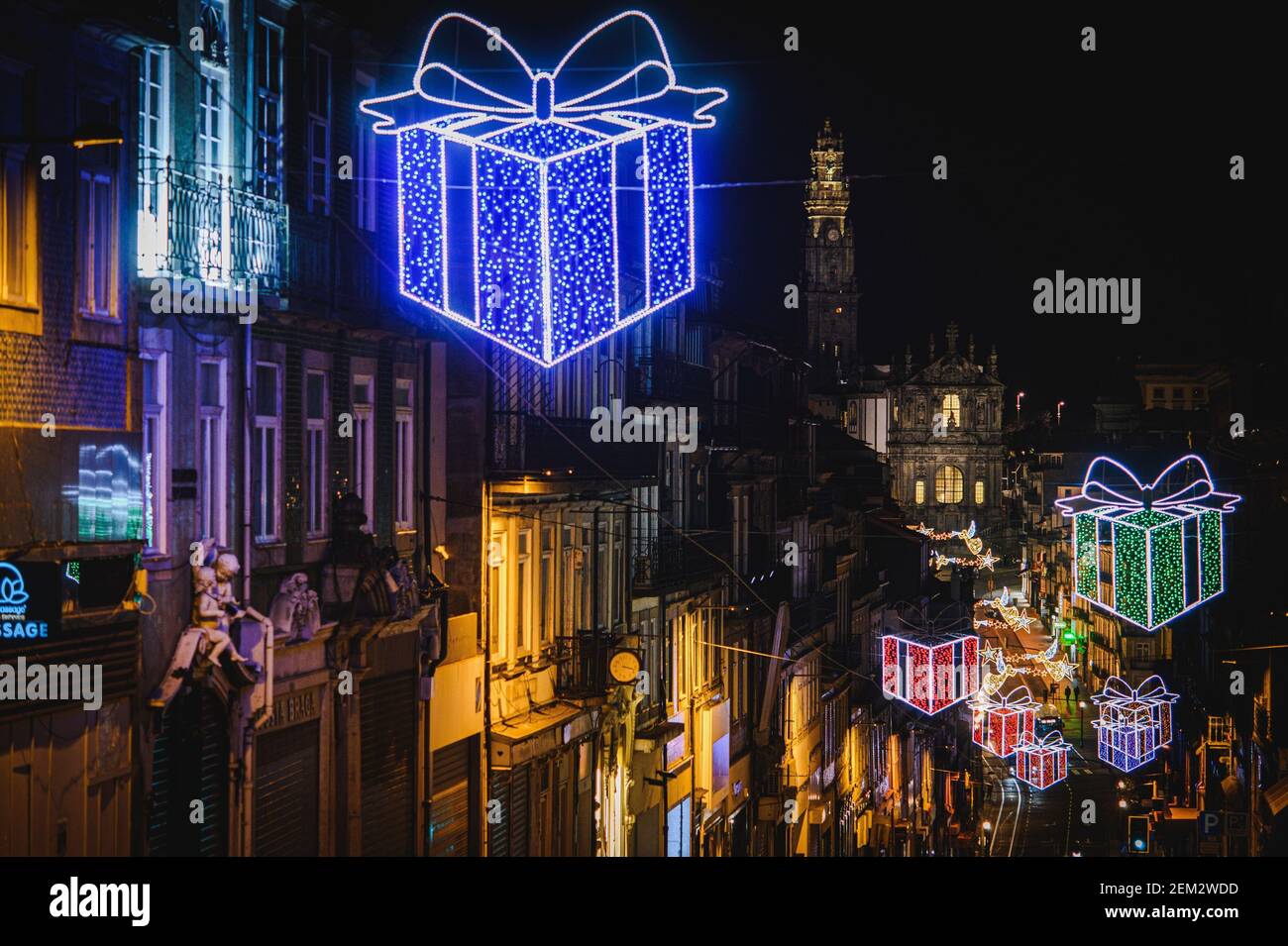 Porto, 11/30/2020 Christmas illuminations Christmas lights in