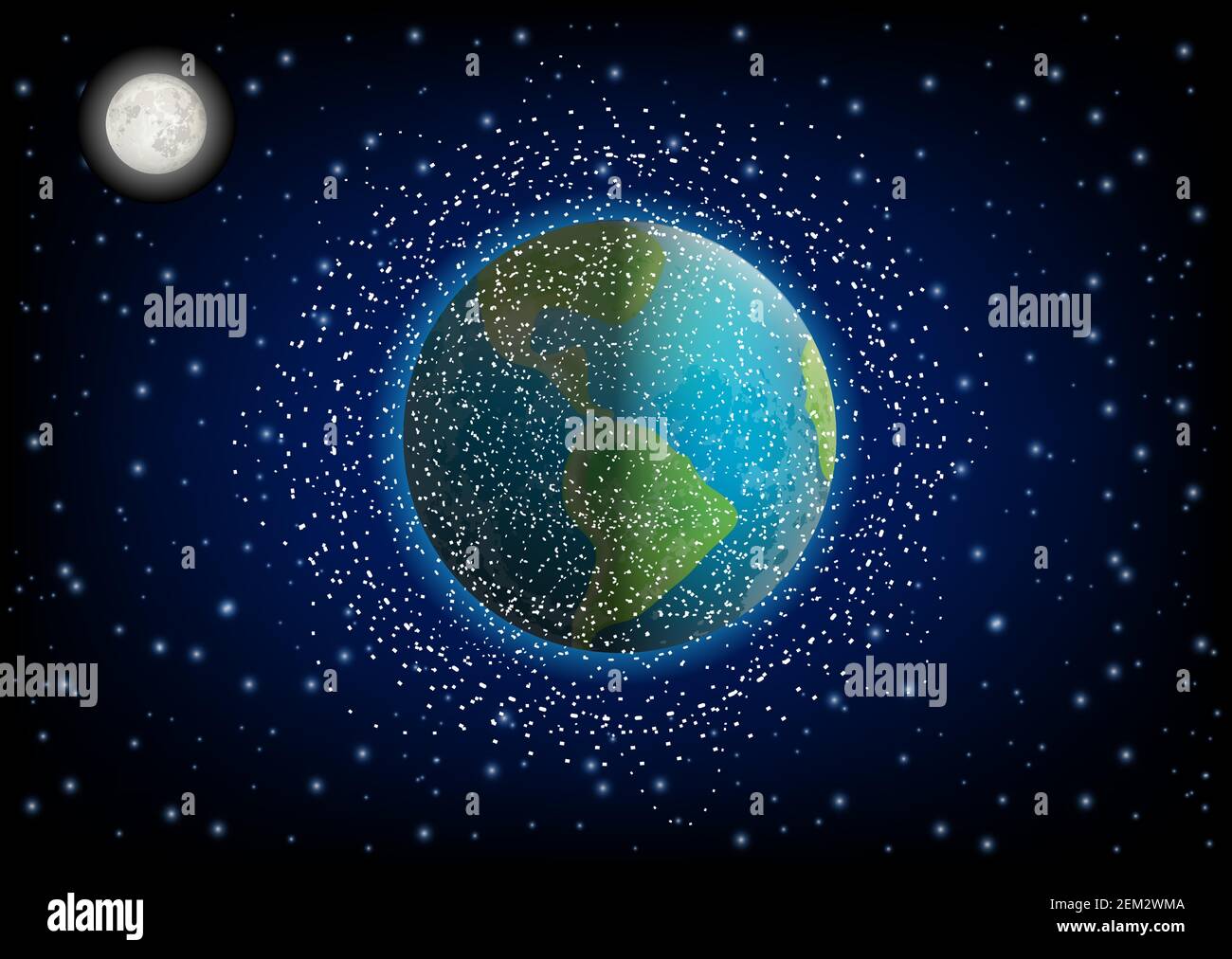 Earth and trash in the space Stock Vector Image & Art - Alamy