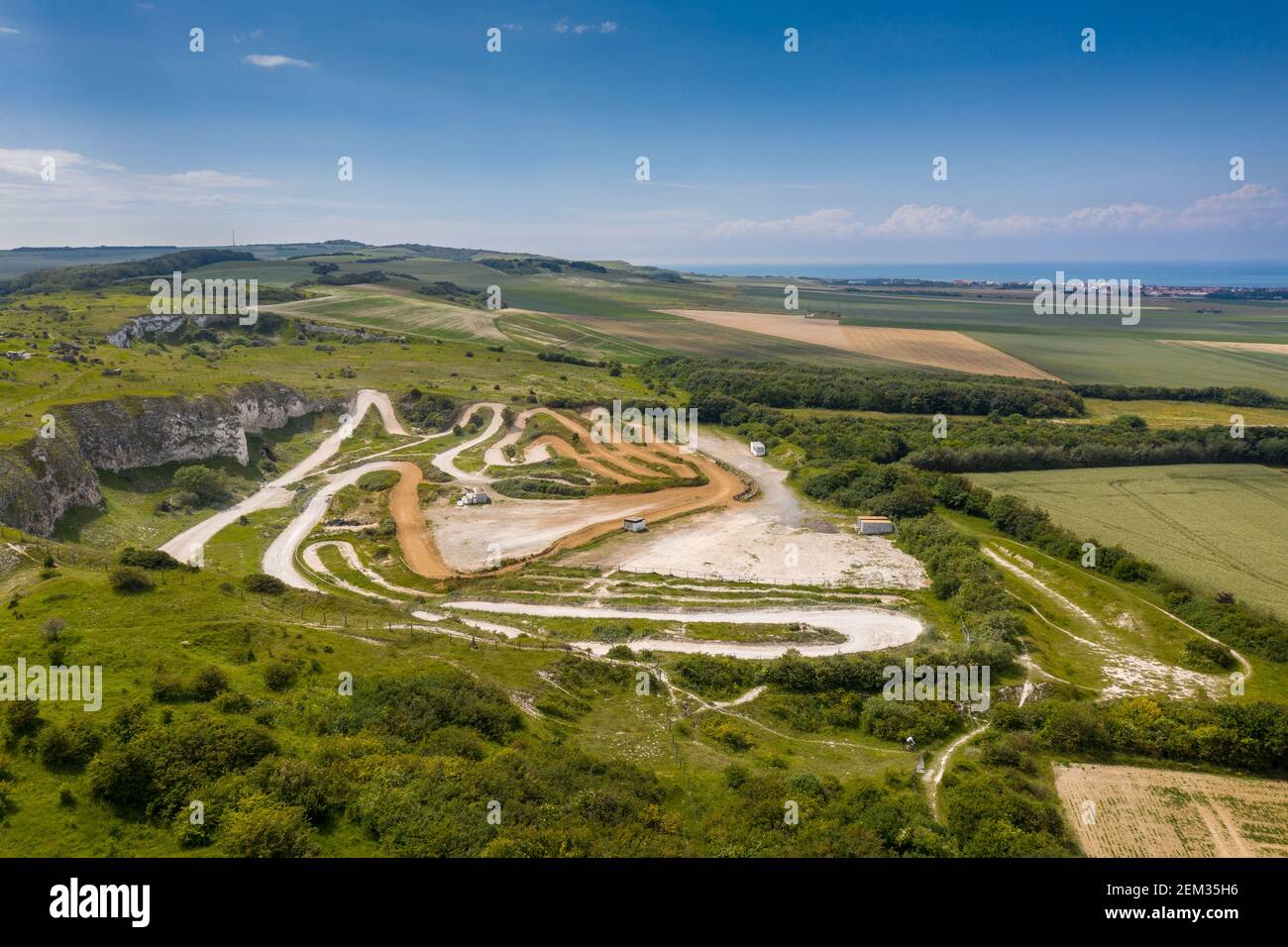 Terrain de motocross, Sangatte, France, Côte d'opale Stock Photo