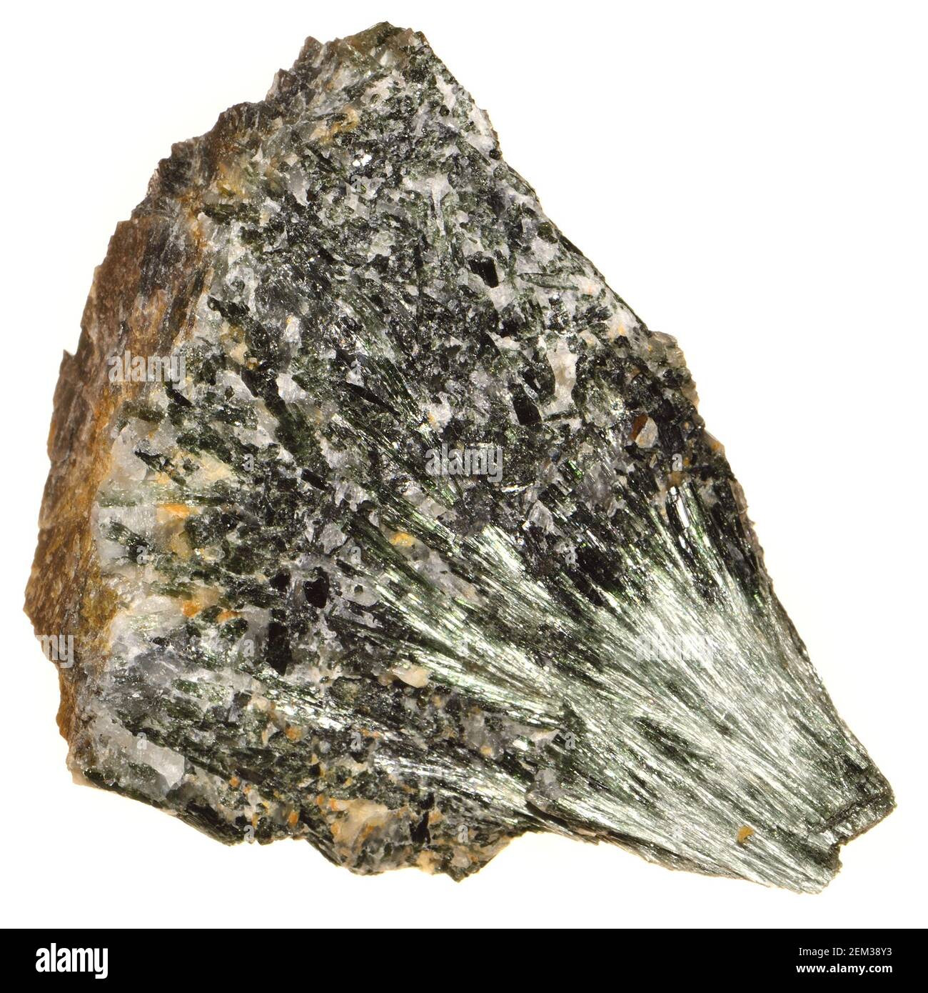 Actinolite [calcium silicate hydroxide] amphibole silicate mineral Stock Photo
