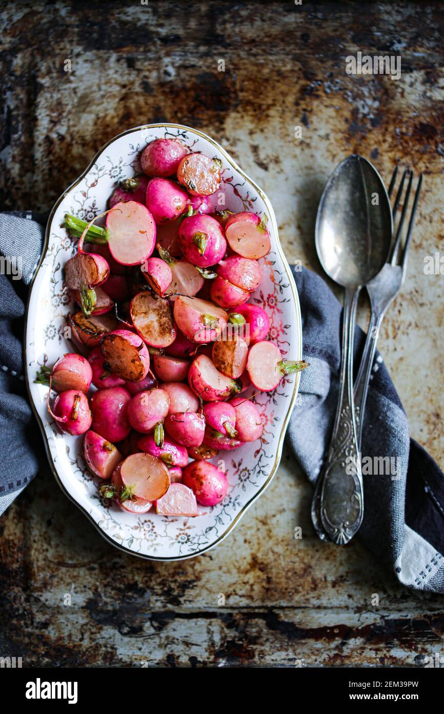 French style butter braised radishes Stock Photo Alamy