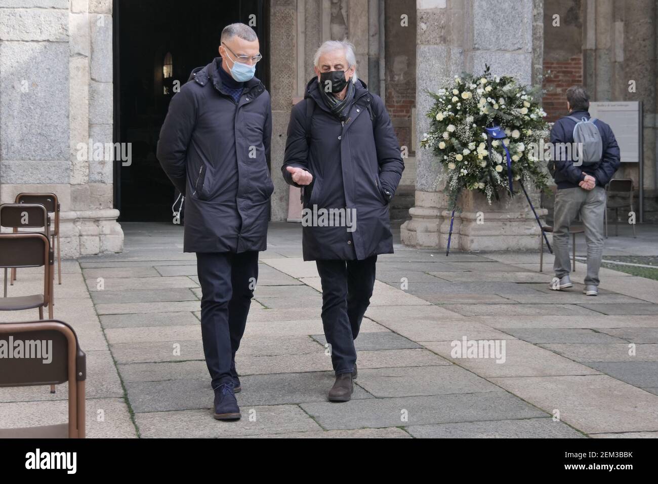 Ex inter soccer player Giuseppe Bergomi at  Mauro Bellugi funeral in Milan, Lombardy, Italy (Photo by Luca Ponti/Pacific Press) Stock Photo