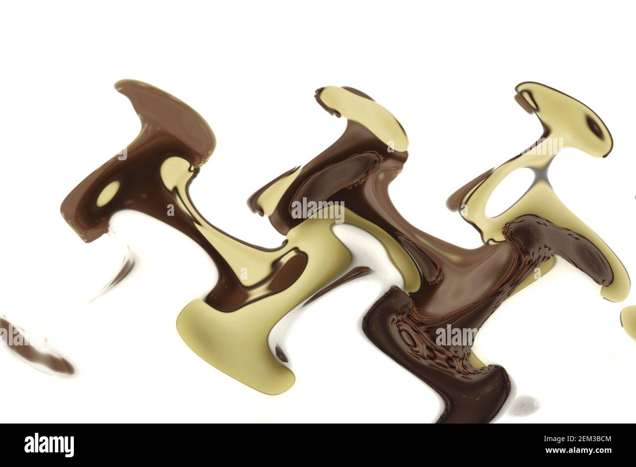 abstract cream and brown background, melting chocolate concept Stock Photo