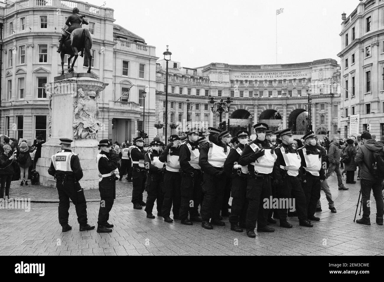 LONDON, 24TH OCTOBER 2020: Anti lockdown protest in central London in response to the governments further lockdown restrictions regarding the virus. Stock Photo