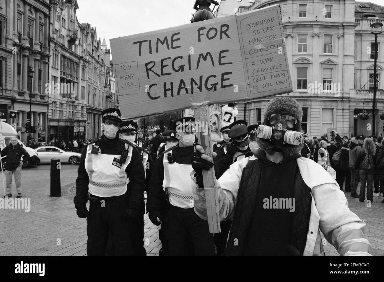 LONDON, 24TH OCTOBER 2020: Anti lockdown protest in central London in response to the governments further lockdown restrictions regarding the virus. Stock Photo