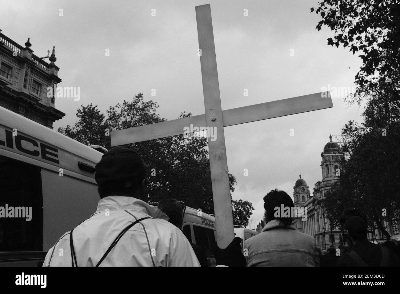 LONDON, 24TH OCTOBER 2020: Anti lockdown protest in central London in response to the governments further lockdown restrictions regarding the virus. Stock Photo