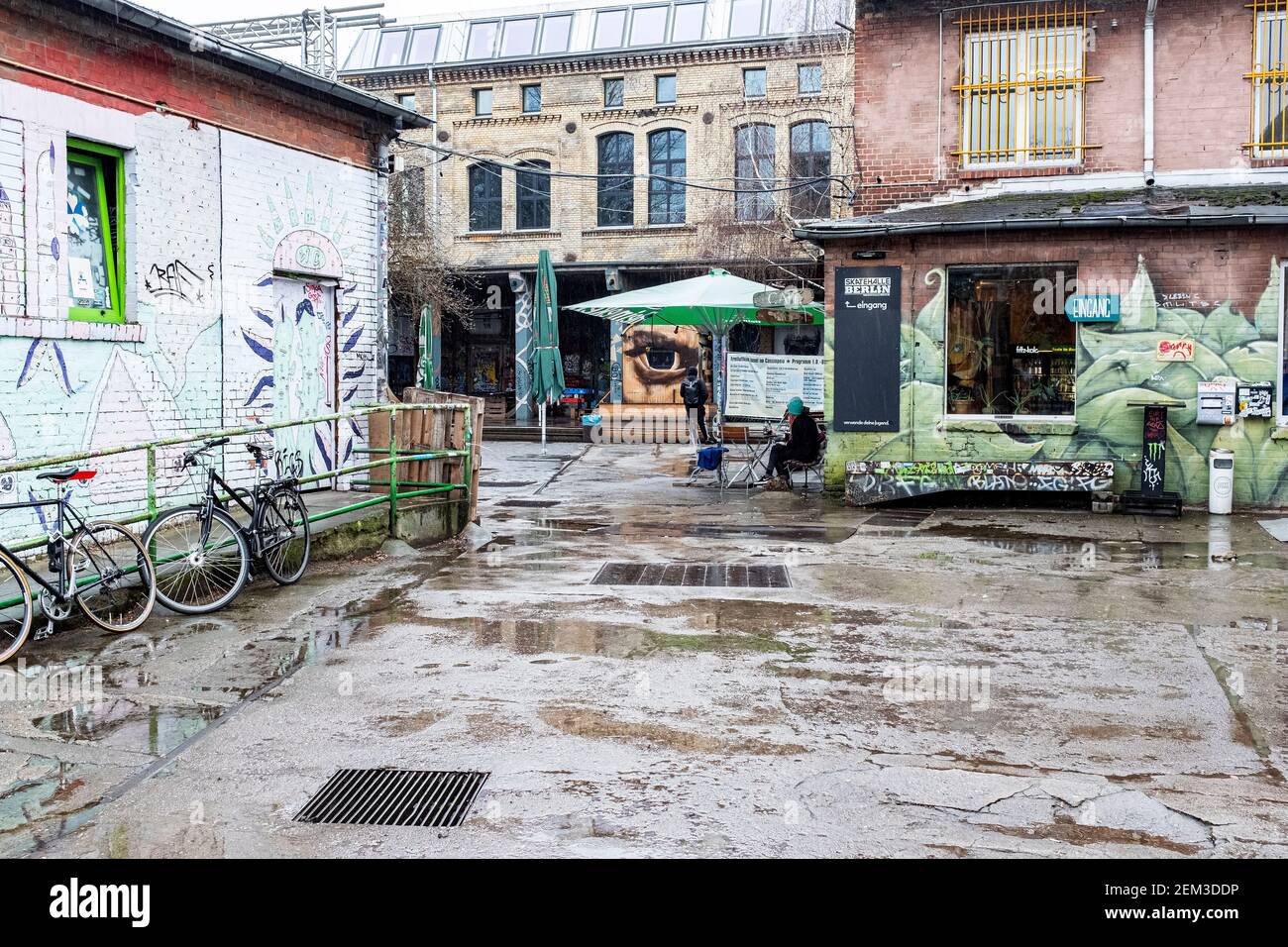 Berlin, Germany. RAW Gelande in Friedrichshain, a former railroad from DDR / GDR Times is still in a constant process to be converted to a center for Stock Photo