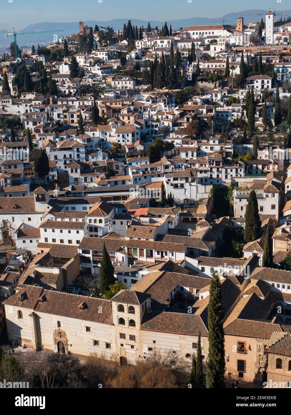 Elevated view across the city of Granada in Andalusia, Spain. Stock Photo