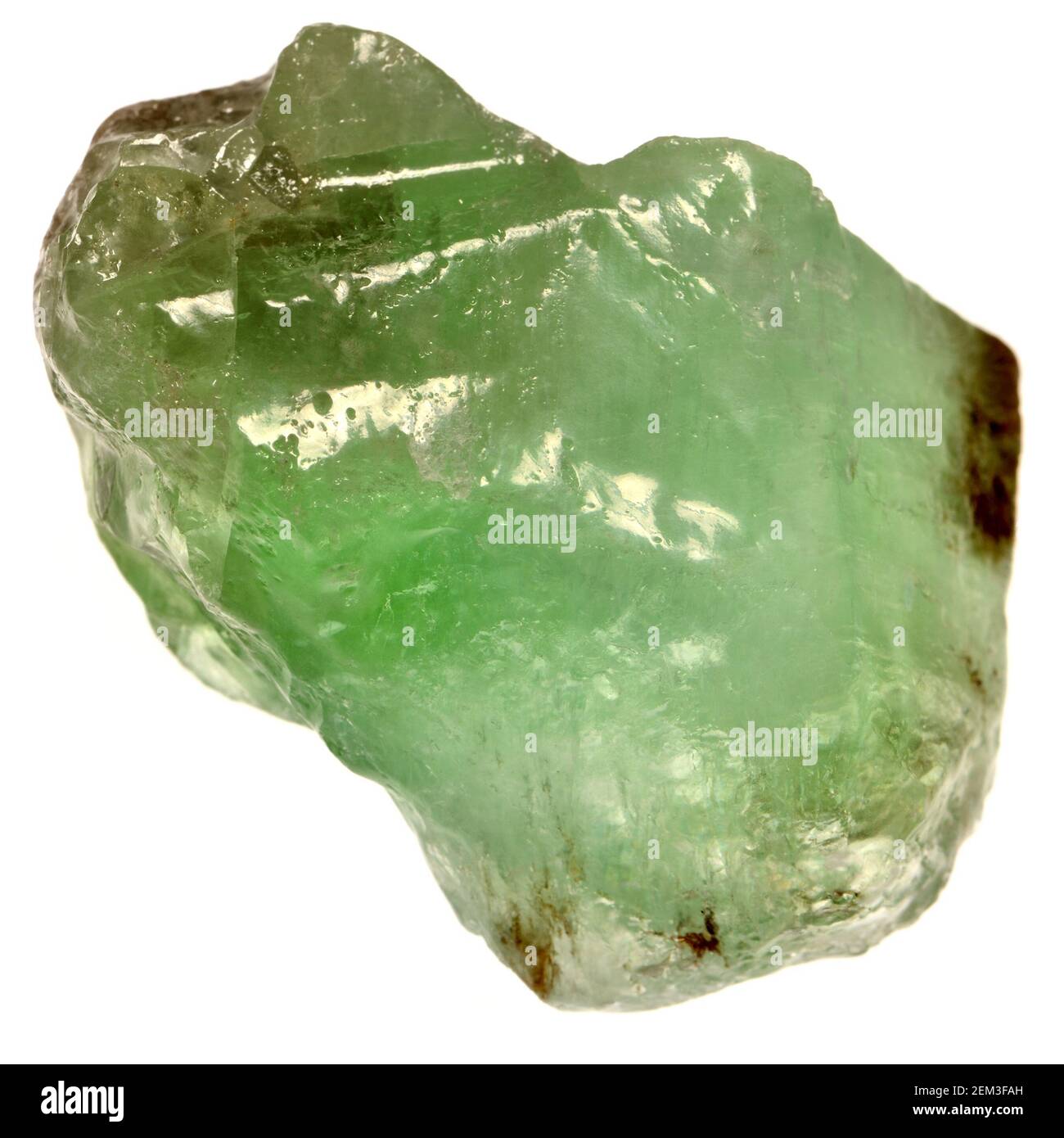 Green Calcite - calcium carbonate CaCO3 Stock Photo