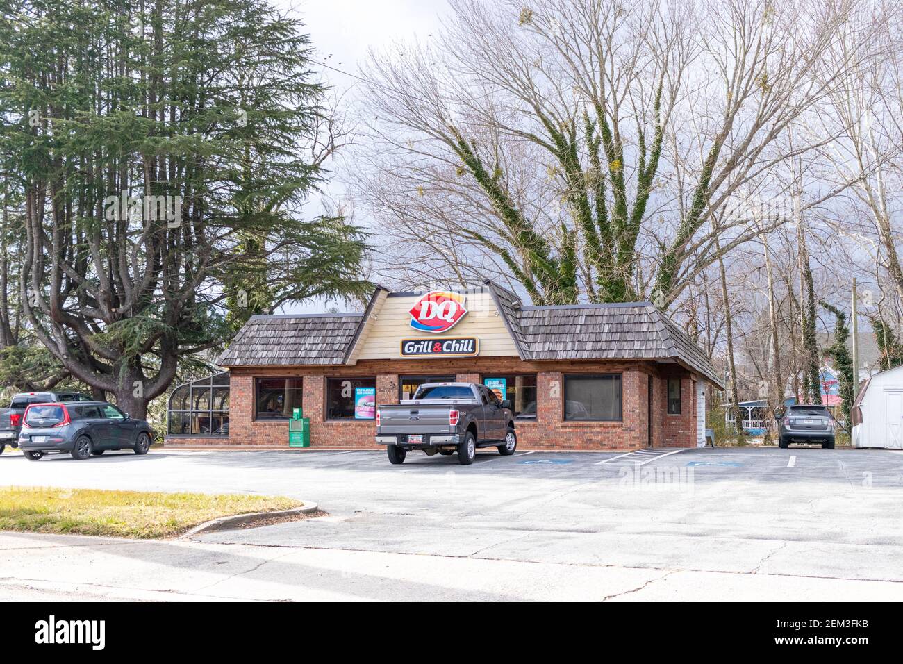 Buford, Jan 16th 2021 Main facade of Dairy Queen Grill and