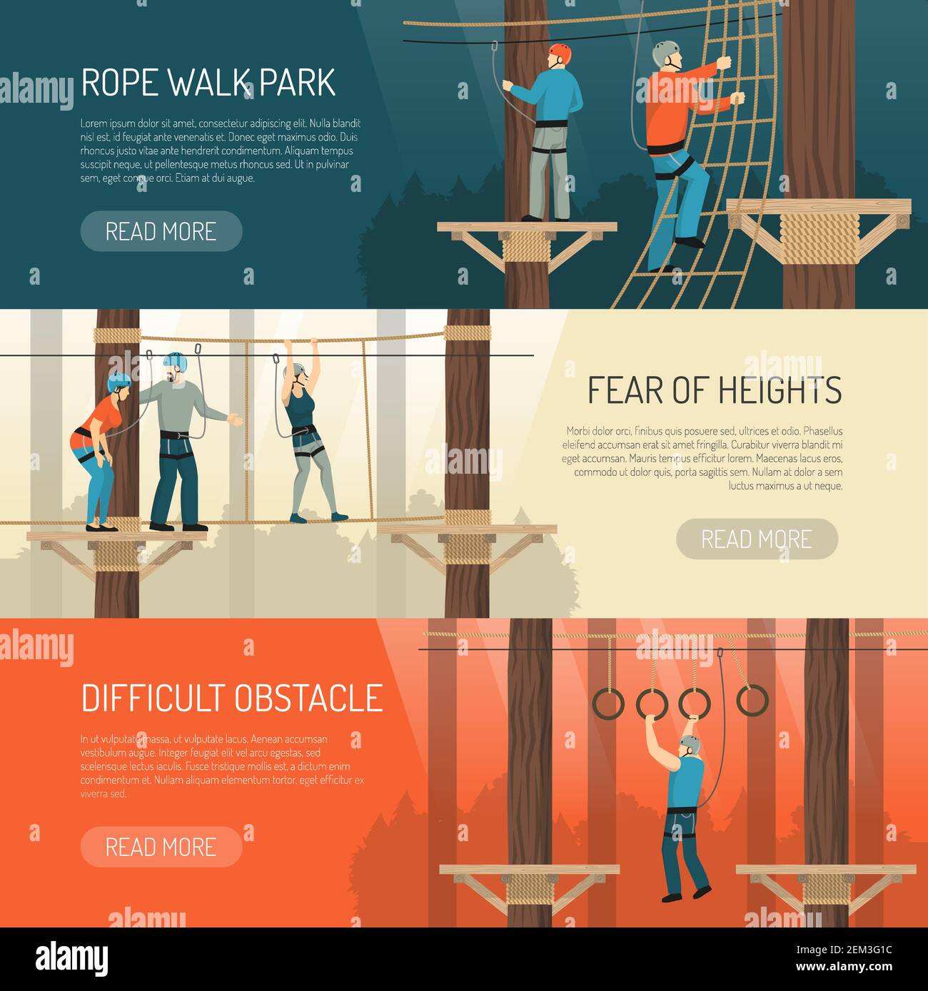 High rope walk outdoor activities for balance and coordination 3 flat