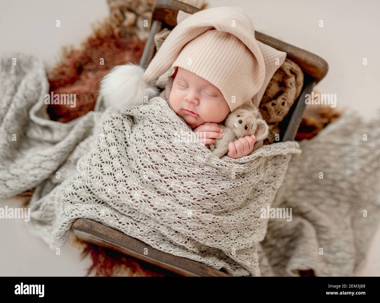 Newborn baby boy studio photoshoot Stock Photo - Alamy