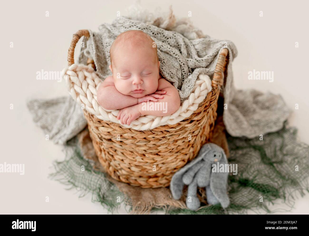 Newborn baby boy studio photoshoot Stock Photo - Alamy