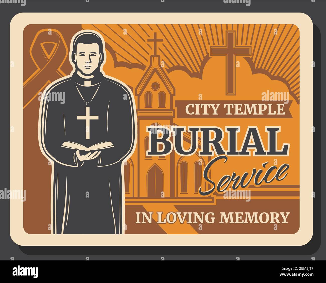 Burial service vector design of funeral, cremation, interment ceremony