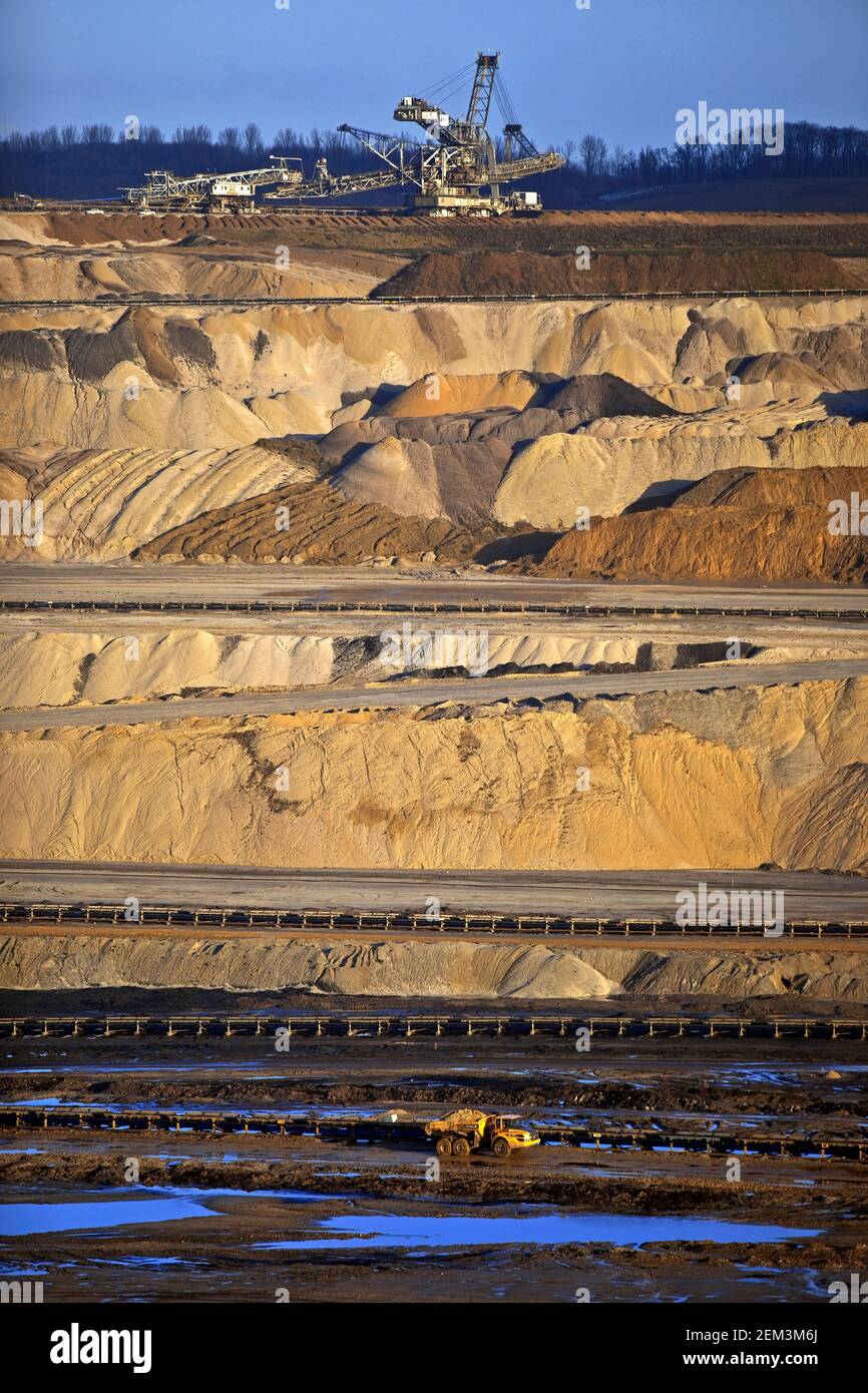 Inden opencast lignite mine, Rhenish lignite mining area, Germany, North Rhine-Westphalia, Inden Stock Photo