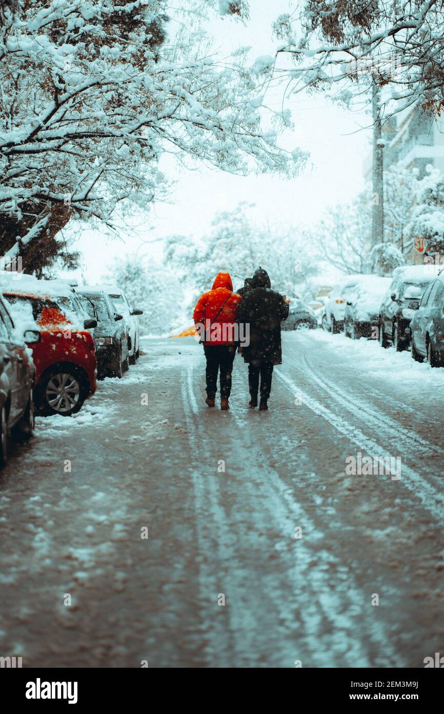 Snow in Athens Stock Photo - Alamy