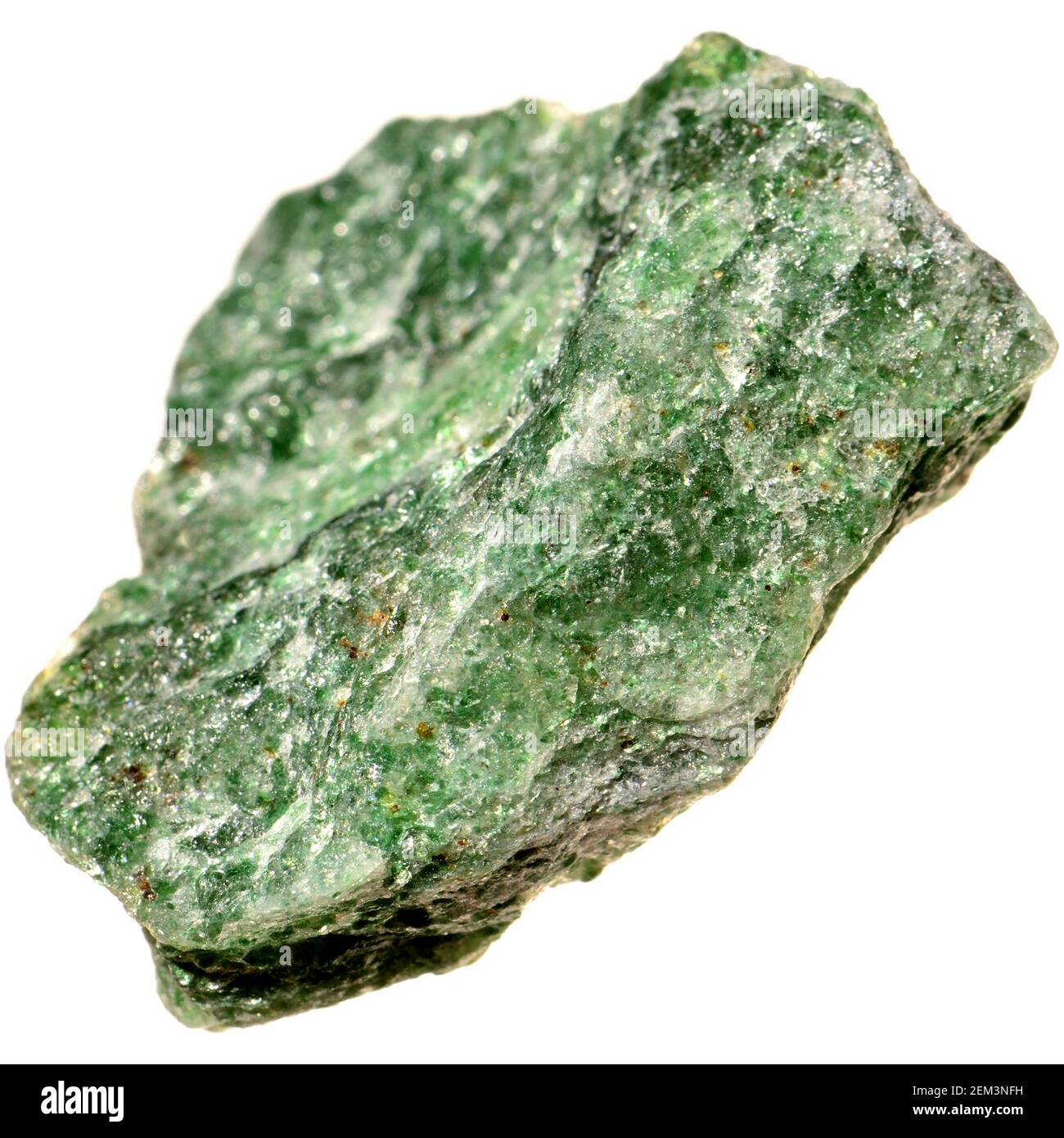 Fuchsite (Madagascar) Chromium-bearing muscovite mica Stock Photo