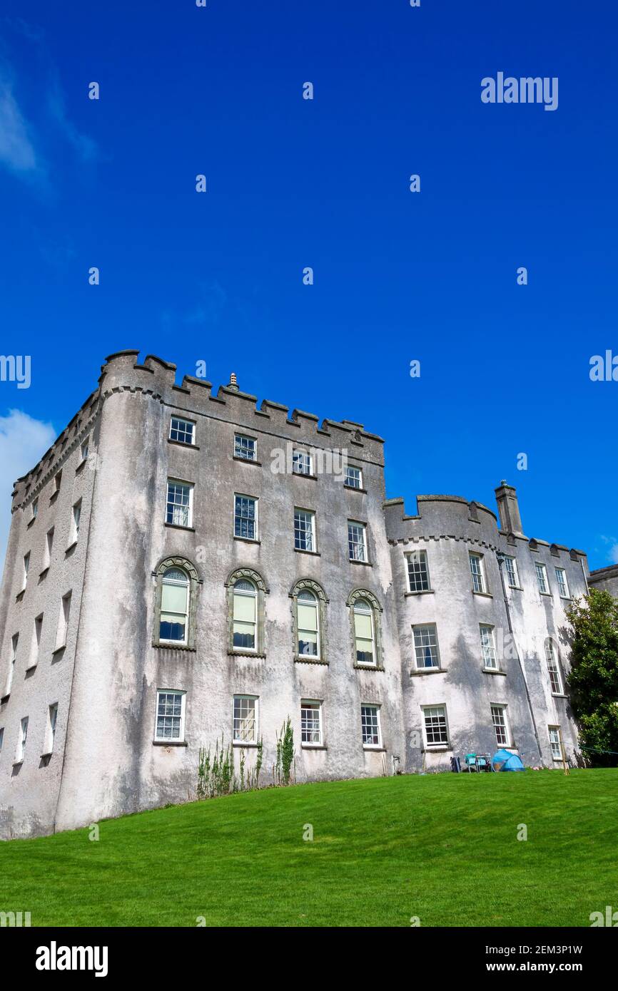 Picton Castle in Haverfordwest Pembrokeshire south Wales UK which is an 13th century Norman fort with a Georgian front and is a popular tourist travel Stock Photo