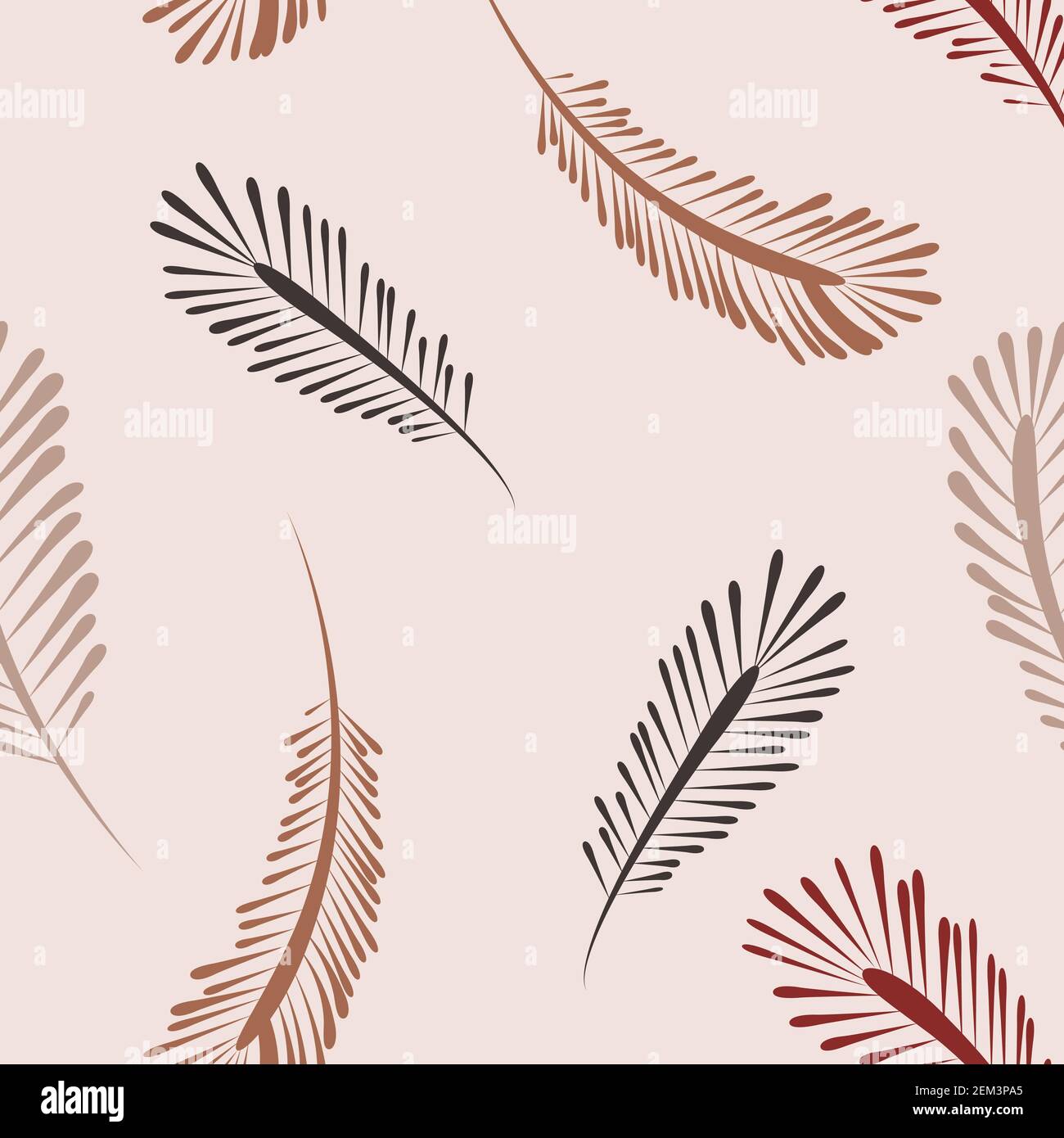 Feather seamless pattern in boho colors vector illustration Stock ...