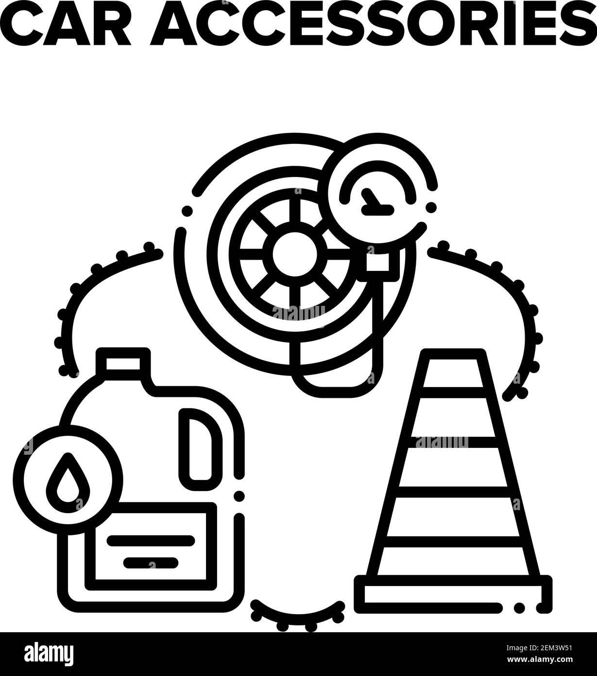 Car Accessories Vector Black Illustrations Stock Vector Image & Art Alamy