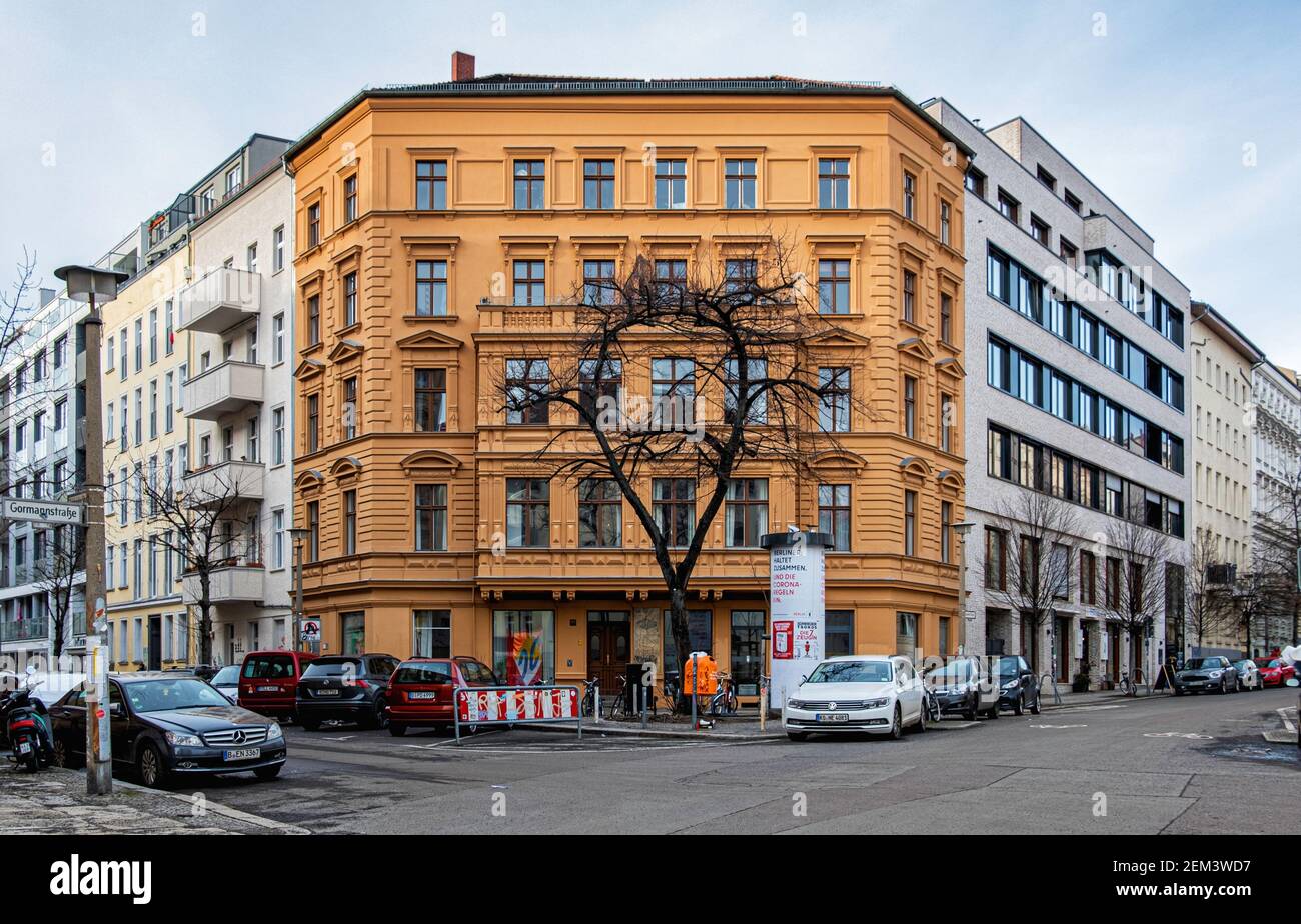 Old residential listed historic apartment building after renovation