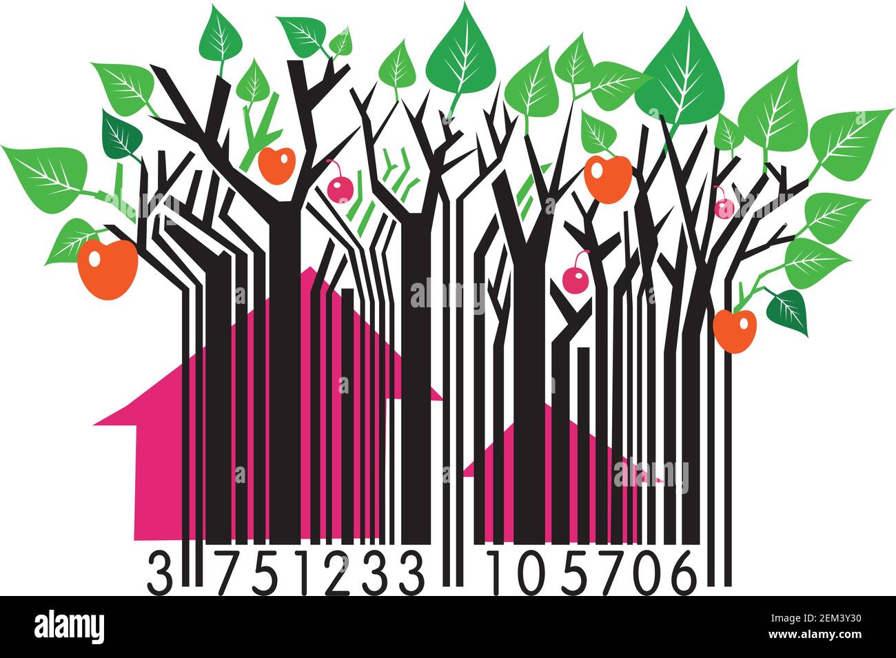 Barcode Tree Vector Vector Illustration of Orchard Barcode Stock Vector Image & Art - Alamy