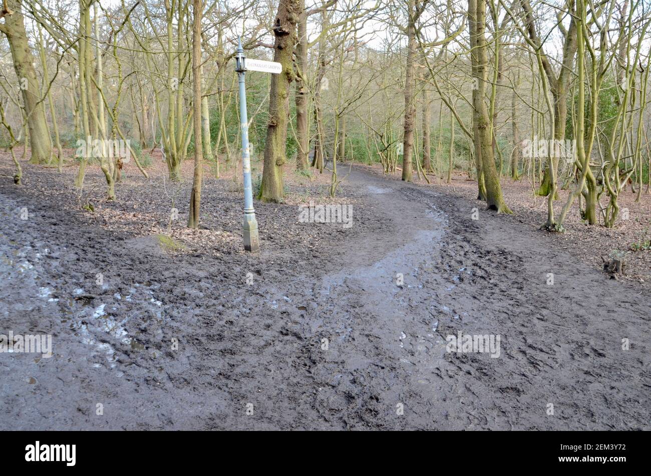 old fashioned sign post queens wood highgate north london England UK Stock Photo