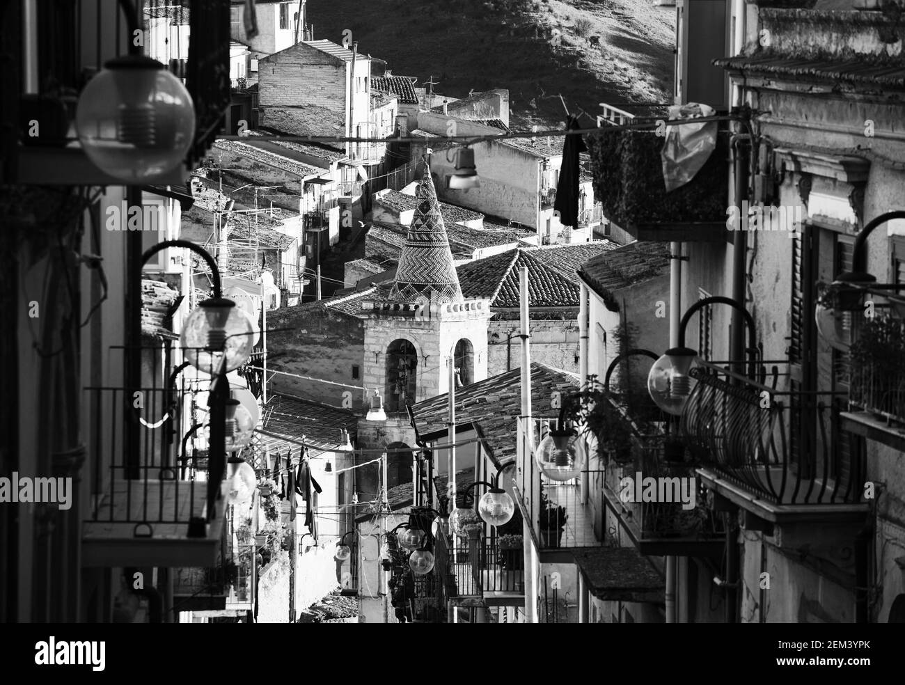 View of Leonforte, baroque town in Sicily Stock Photo