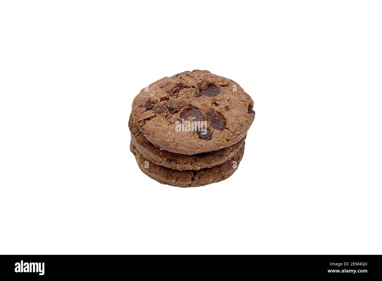 Chocolate chip cookies isolated on white background Stock Photo