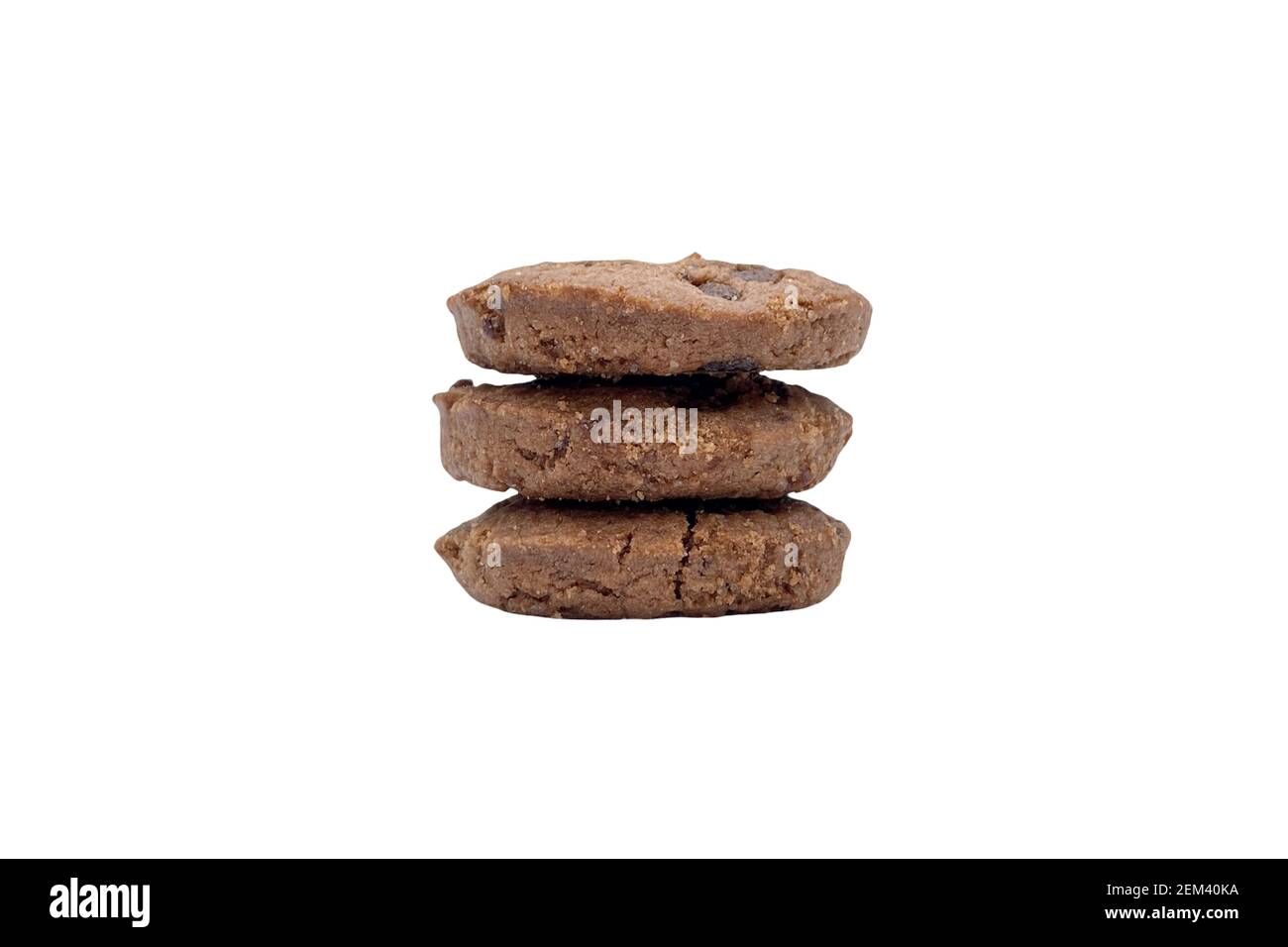 Chocolate chip cookies isolated on white background Stock Photo