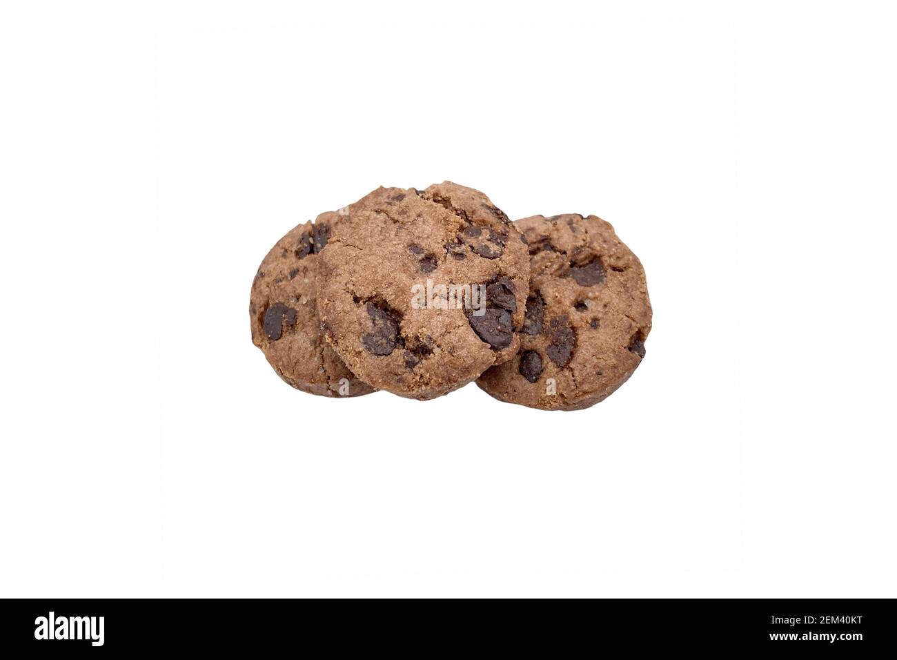 Chocolate chip cookies isolated on white background Stock Photo