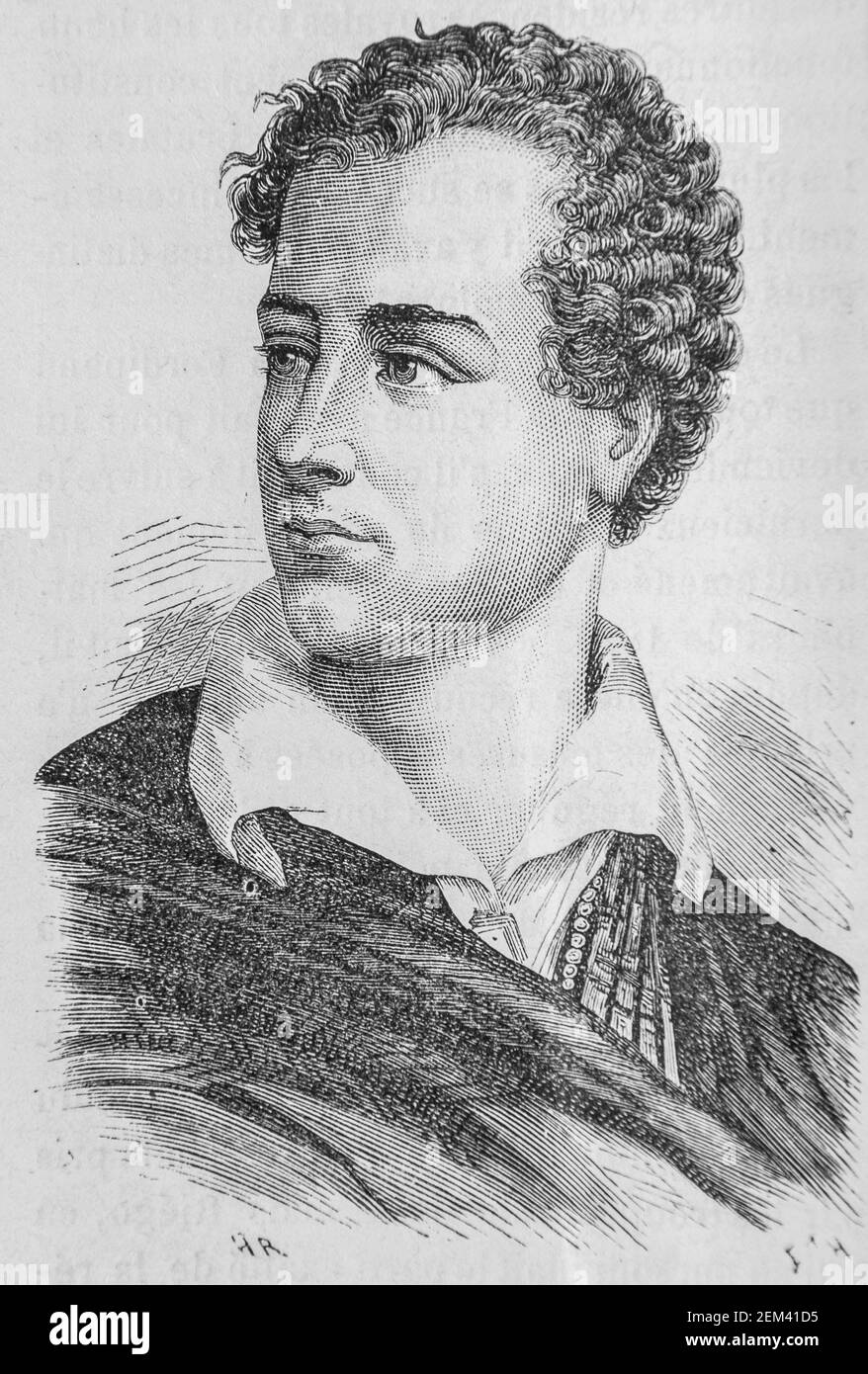 lord byron, 1804-1832 histoire de france par henri martin ,editeur furne 1880 Stock Photo