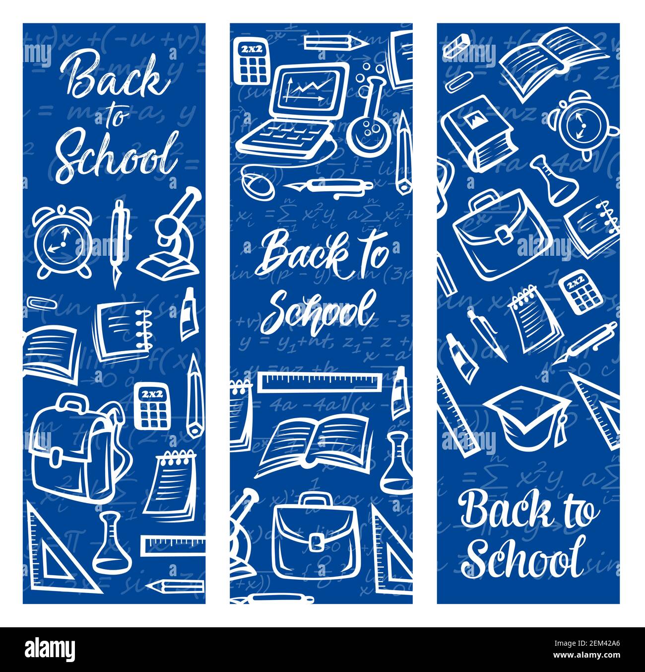 Back to School education and study supplies, student stationery and ...