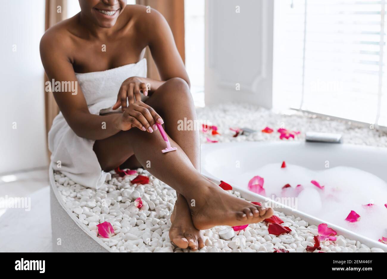 Skin and beauty care, hair removal and depilation Stock Photo