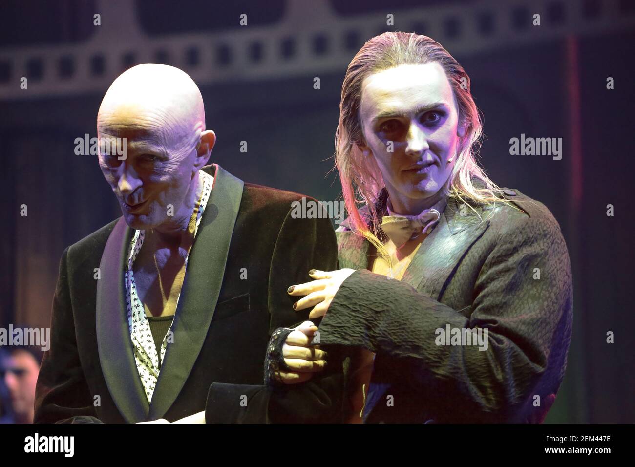 Richard O'Brien and Will Knights of the Rocky Horror Show performing on