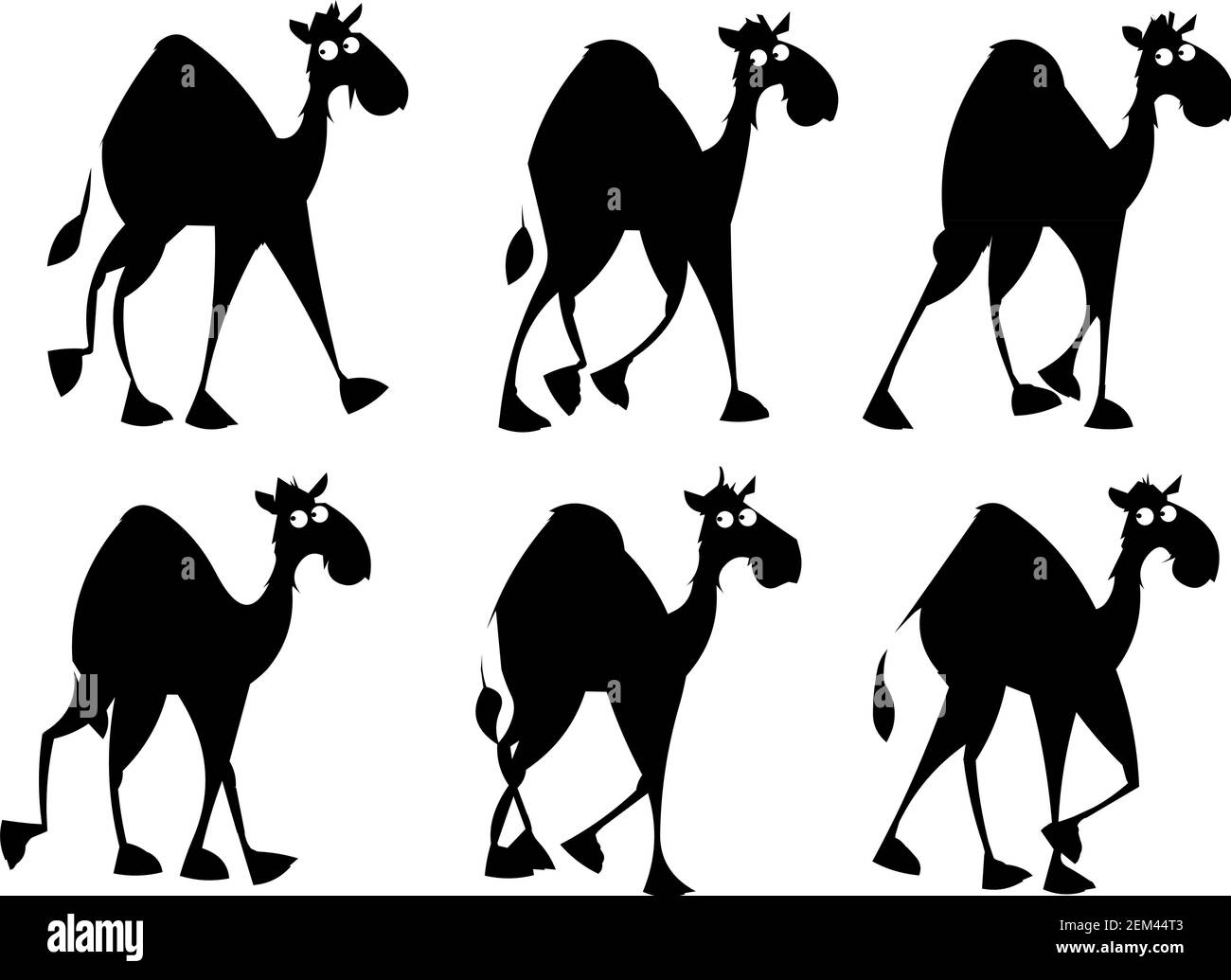 Set of funny cartoon animals Stock Vector