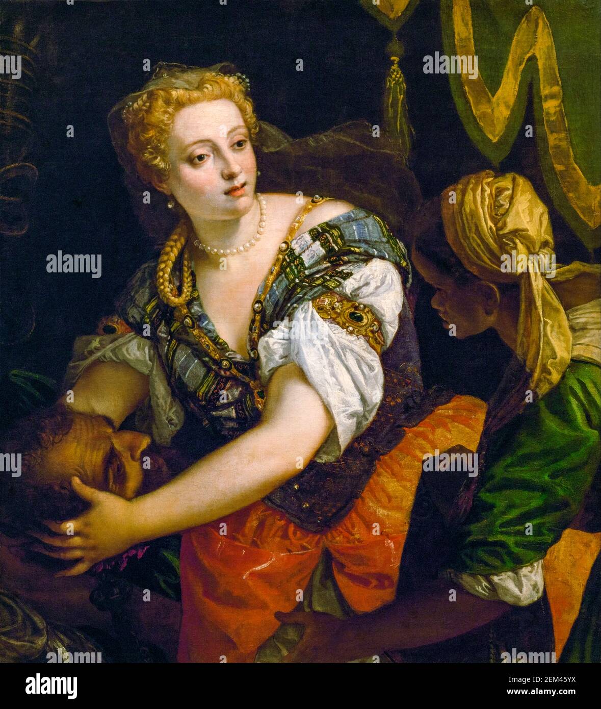 Judith with the head of Holofernes, painting by Paolo Veronese, 1575-1580 Stock Photo