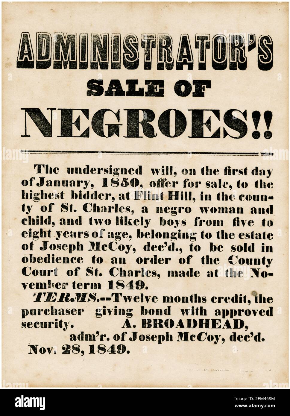 Slave sale poster hires stock photography and images Alamy