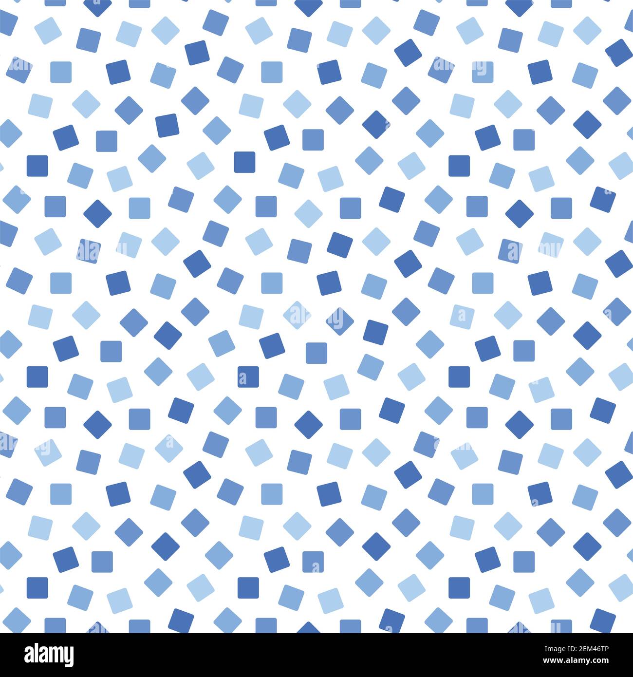 Abstract seamless pattern blue square pixel. Mosaic background Stock Vector