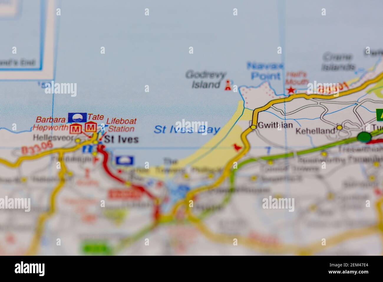 St Ives Beaches Map Map Of St Ives Bay High Resolution Stock Photography And Images - Alamy