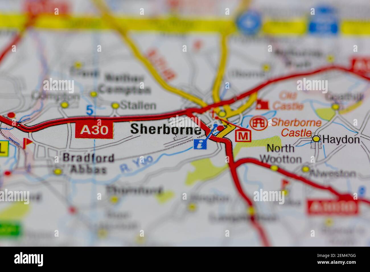 Sherbone on a map hi-res stock photography and images - Alamy