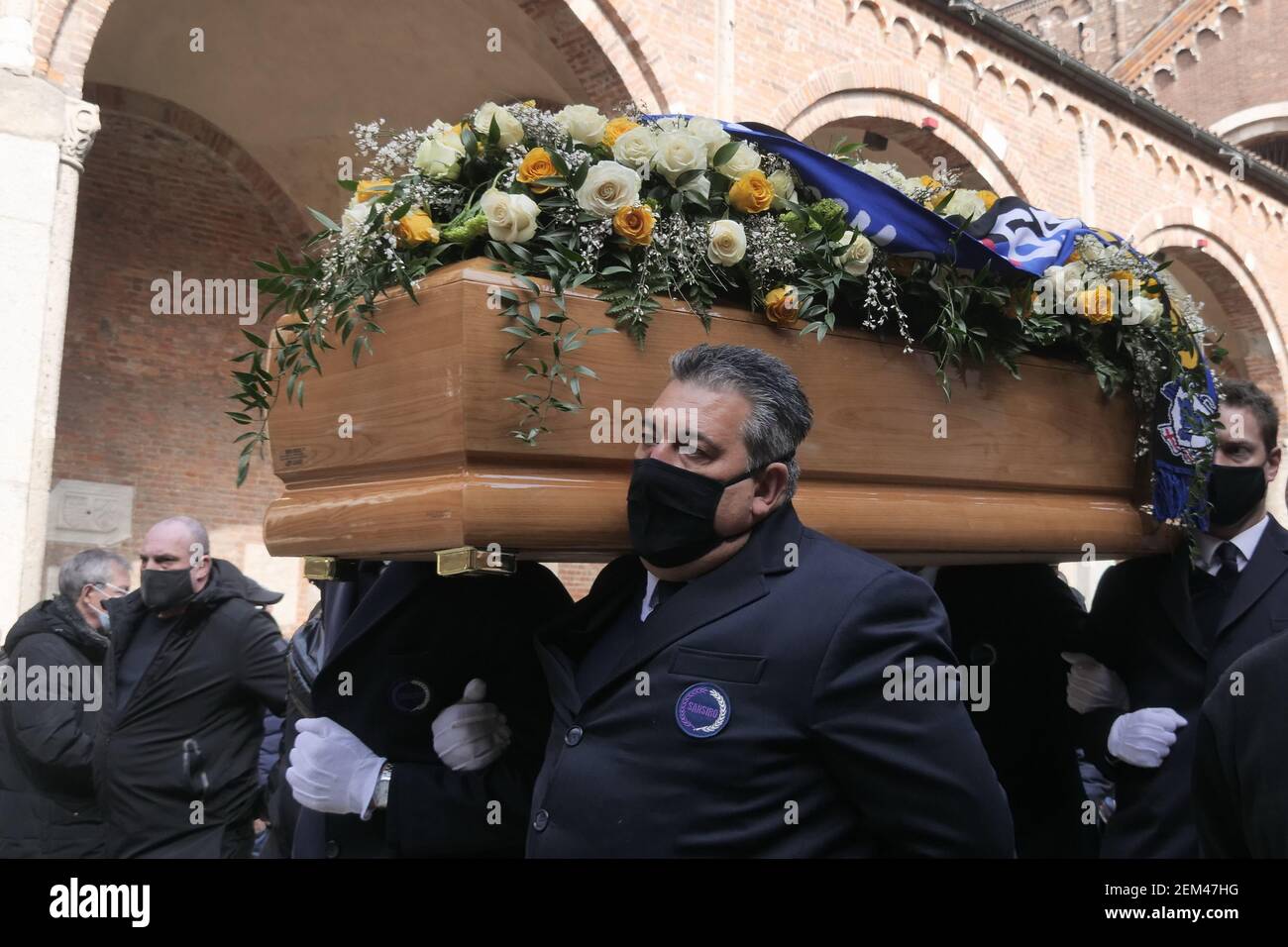 Milan, Italy. 23rd Feb, 2021. Ex inter soccer player Mauro Bellugi funeral in Milan, Lombardy, Italy (Photo by Luca Ponti/Pacific Press/Sipa USA) Credit: Sipa USA/Alamy Live News Stock Photo