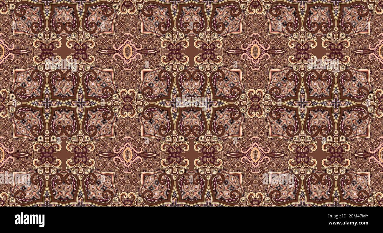 Raster ethnic ornamental color seamless pattern Stock Photo - Alamy