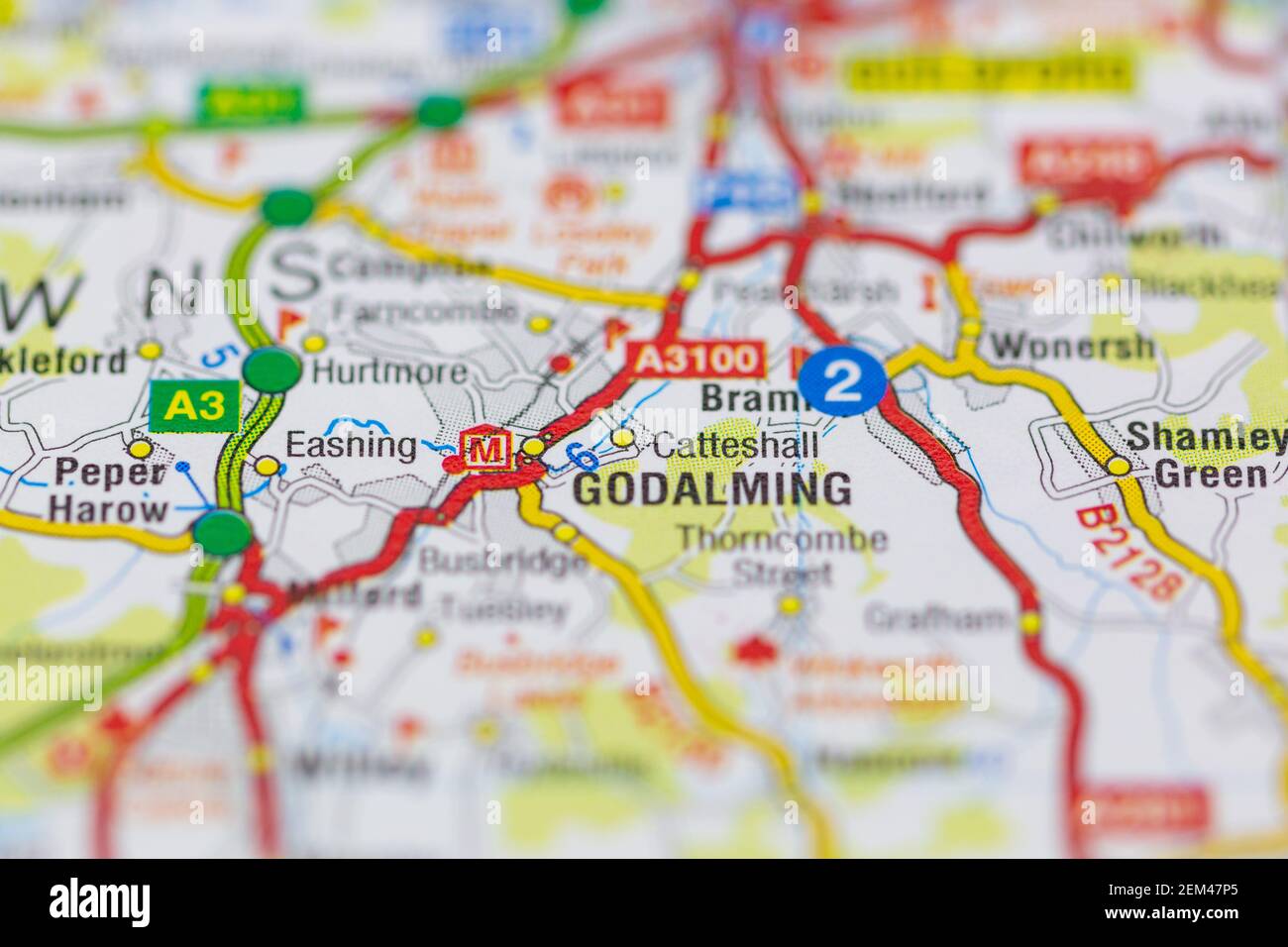 Map Of Godalming And Surrounding Area Godalming Shown On A Road Map Or Geography Map Stock Photo - Alamy